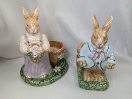 Avon Springtime Collection Rabbit Tealight Holders Lot of 2 2002 - £15.93 GBP