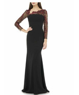 CARMEN MARC VALVO INFUSION Embroidered Long Sleeve Crepe Gown SZ 8 NEW $... - $540.45 CAD