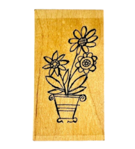 Vintage Impressions Obsession Flowers And Pot Planter Rubber Stamp C7228 - £8.11 GBP