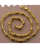 HANDMADE GENUINE 22KT YELLOW GOLD SPECIAL DESIGN LINK CHAIN NECKLACE ch191 - £1,990.23 GBP+