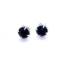 David Yurman Authentic Estate Black Onyx Chantelaine Stud Earrings Silve... - $345.51
