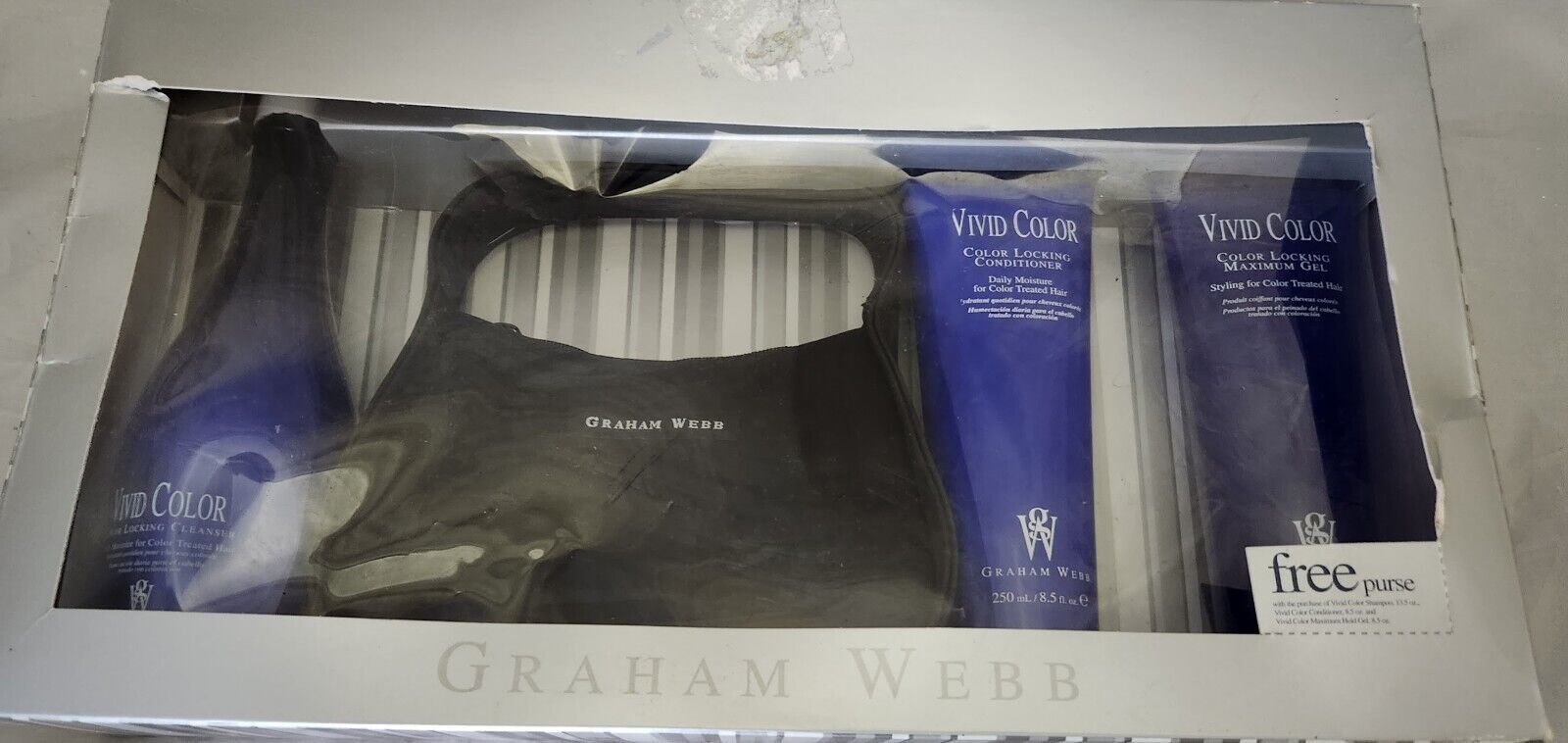 GRAHAM WEBB Vivid Color Locking Boxed Gift Set w/Purse Conditioner Gel Shampoo - $89.05