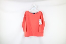 New Sample Gap Womens Small Ribbed Knit 3/4 Sleeve T-Shirt Salmon Pink Cotton - £27.20 GBP
