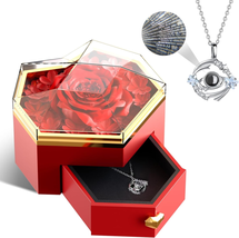 Gifts for Wife from Husband, Preserved Rose with I Love You Necklace - Women Ros - £31.16 GBP
