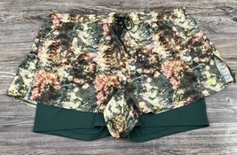 SHEFIT Running Shorts ~XL~2 in 1 Snakeskin Print With Green Bike Shorts Attached - £13.24 GBP
