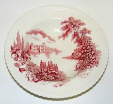 Castle On The Lake  8&quot; Rim Soup Bowl - Pink/Red by Johnson Brothers - £9.43 GBP