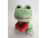 Walmart Kiss Me Frog Plush Stuffed Animal Green Red Heart Small Valentin... - £25.42 GBP
