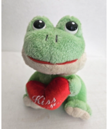 Walmart Kiss Me Frog Plush Stuffed Animal Green Red Heart Small Valentin... - £25.31 GBP