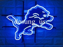 New Detroit Lions Logo Light Neon Sign 20&quot; with HD Vivid Printing - £128.97 GBP