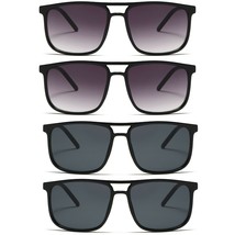 4 Pairs Mens Womens Unisex Aviator Classic Sunglasses for Driving Outdoor UV400 - £8.20 GBP