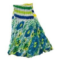 New York &amp; Company Sheer Abstract Scarf Blue Green Yellow Lightweight Wrap - $19.80