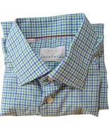 ETON Trunk Club Shirt 41 16 Slim Long Sleeve Green Blue Gingham US Medium - $54.94 CAD