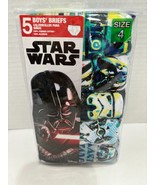 5 Pack Star Wars Boys Briefs Underwear Size 4 100% Cotton New Sz 4 - $6.44