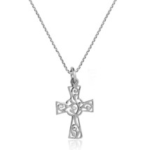 Filigree Swirl Saint George Cross Sterling Silver Necklace - £14.32 GBP