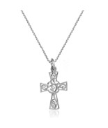 Filigree Swirl Saint George Cross Sterling Silver Necklace - £14.19 GBP