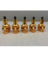 New 5 five lot of 1oz Gold Skull Glass Bottle w Dropper - €17,07 EUR