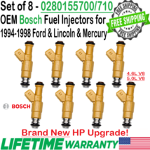 NEW Bosch OEM x8 HP Upgrade Fuel Injectors for 1994-97 Ford Thunderbird ... - $475.19