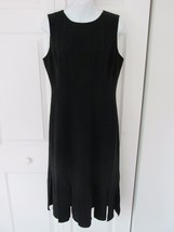 White House Black Market Paneled Hem Shift Dress Lined Sz 6 Black Form Fitting - £24.01 GBP