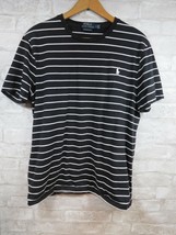 Polo Ralph Lauren Custom Slim Fit Crew Neck T-Shirt Men L  Black White Stripe - £19.32 GBP