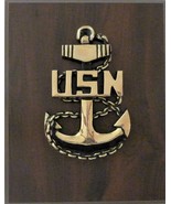 US Navy  Military Brass E7 Insignia Plaque 8x10 -Chief Anchor Solid Brass - $145.22 CAD