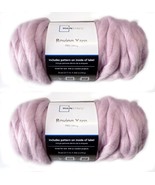 Mainstays 26 yd. Roving Yarn Pack of 2, Super Chunky,  color Pink, arm knit - £17.85 GBP
