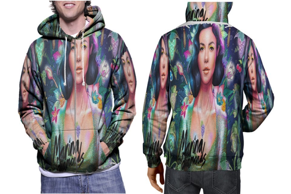 Marina And The Diamond   Mens Graphic Zip Up Hooded Hoodie - $34.77 - $41.87