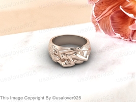 Unique Love Romantic Sterling Silver Unisex Ring Jewelry - £49.03 GBP