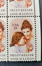 Scott #1824 Block Of 4 Helen Keller/Anne Sullivan 15 Cent Stamps 1980 - £1.55 GBP