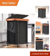 Effortless Laundry Transport - 150L Stylish Rolling Hamper with Waterpro... - $74.20
