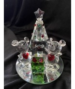 Faceted Crystal Christmas Tree Teddy Bear Xmas Table Decoration Glass Fi... - £19.74 GBP