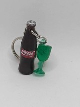 Miniature Coca Cola Bottle With Green Glass Keychain - £10.65 GBP