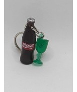 Miniature Coca Cola Bottle With Green Glass Keychain - £18.65 GBP