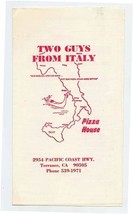 Two Guys From Italy Pizza House Menu Pacific Coast Hwy Torrance California  - £14.19 GBP