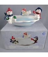 CIB Ceramic Playful Snowman Candy Nut Dish Tidbits Christmas Holiday Tab... - £6.61 GBP