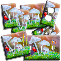  Ladybug Wild Mushrooms Morning Dew Grass Light Switch Outlet Plate Home Decor - £9.47 GBP+