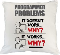 Programmer Problems. Smart And Funny Codes Pillow Cover For Coders, Soft... - £20.19 GBP+