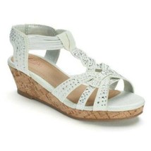 Girls Sandals Wedge Candies Off White Beaded Platform Open Toe Dress Shoes-sz 2 - £14.22 GBP