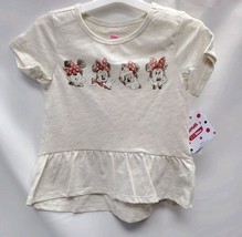 Toddler Girls' 3T  Minnie Mouse Short Sleeve T-Shirt Color, Heather Oatmeal  image 2