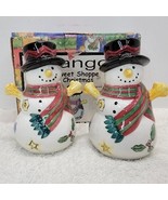 SANGO The Sweet Shoppe Christmas Snowman Sue Zipkin Salt &amp; Pepper Shaker... - £12.78 GBP