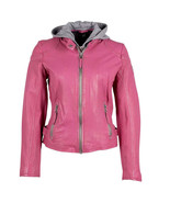 Mauritius Women&#39;s Genuine Lambskin Leather Jacket with Detachable Hoodie... - $306.50 CAD