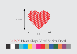 12 PCS Modern Heart Shape Vinyl Decal Sticker 2 inch set - £9.74 GBP+