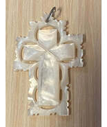 Mother of Pearl 1.75&quot; Scalloped Cross Pendant, New Jerusalem #1 - $23.99