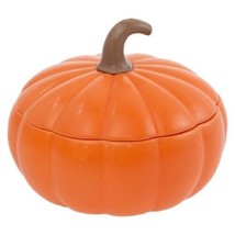 Large 6.5&quot; Lidded Porcelain Orange Pumpkin Dish - $36.58