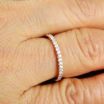 1/5ct VVS1 Imitación Diamante Eternidad Completo Aniversario Banda 14K Rosa Oro - £72.58 GBP