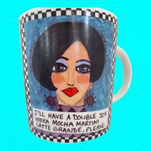 LOLLY LU Bad Girl Art Coffee Mug Cup &quot;Vodka Mocha Martini Latte Grande&quot; ... - $16.74
