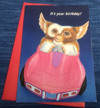 Vintage 1984 GREMLINS Hallmark Gizmo Birthday Card Pink Corvette Rare 937A - £18.99 GBP