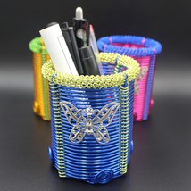 Personalized pen holder for desk, Pencil holder, Pen case, Office desk a... - $30.00