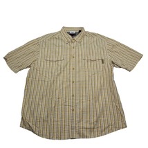 Wolverine Shirt Mens XL Yellow Striped Short Sleeve Button Up OutdoorCasual - £14.94 GBP