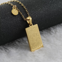 Personalized Libra Zodiac Necklace - 18K Gold Plated Stainless Steel - Handmade - £23.34 GBP