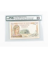 1937-1940 Francés Cincuenta Francos VF-25 PMG Banque De 50F Muy Fina P# 85b - £206.38 GBP